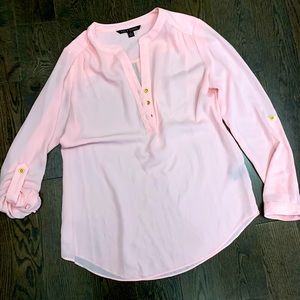 1/4 button down Pink Blouse